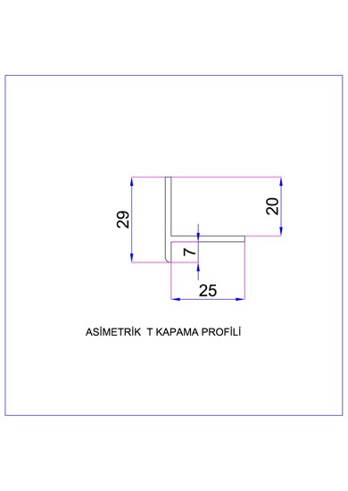 Asimetrik T Kapama Profili